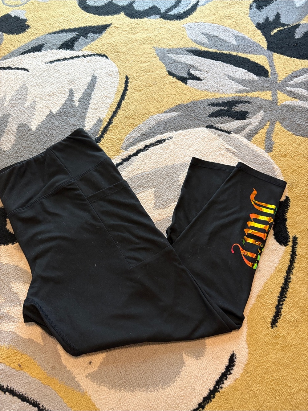Juicy Couture Sport Black Leggings with Reflective Script